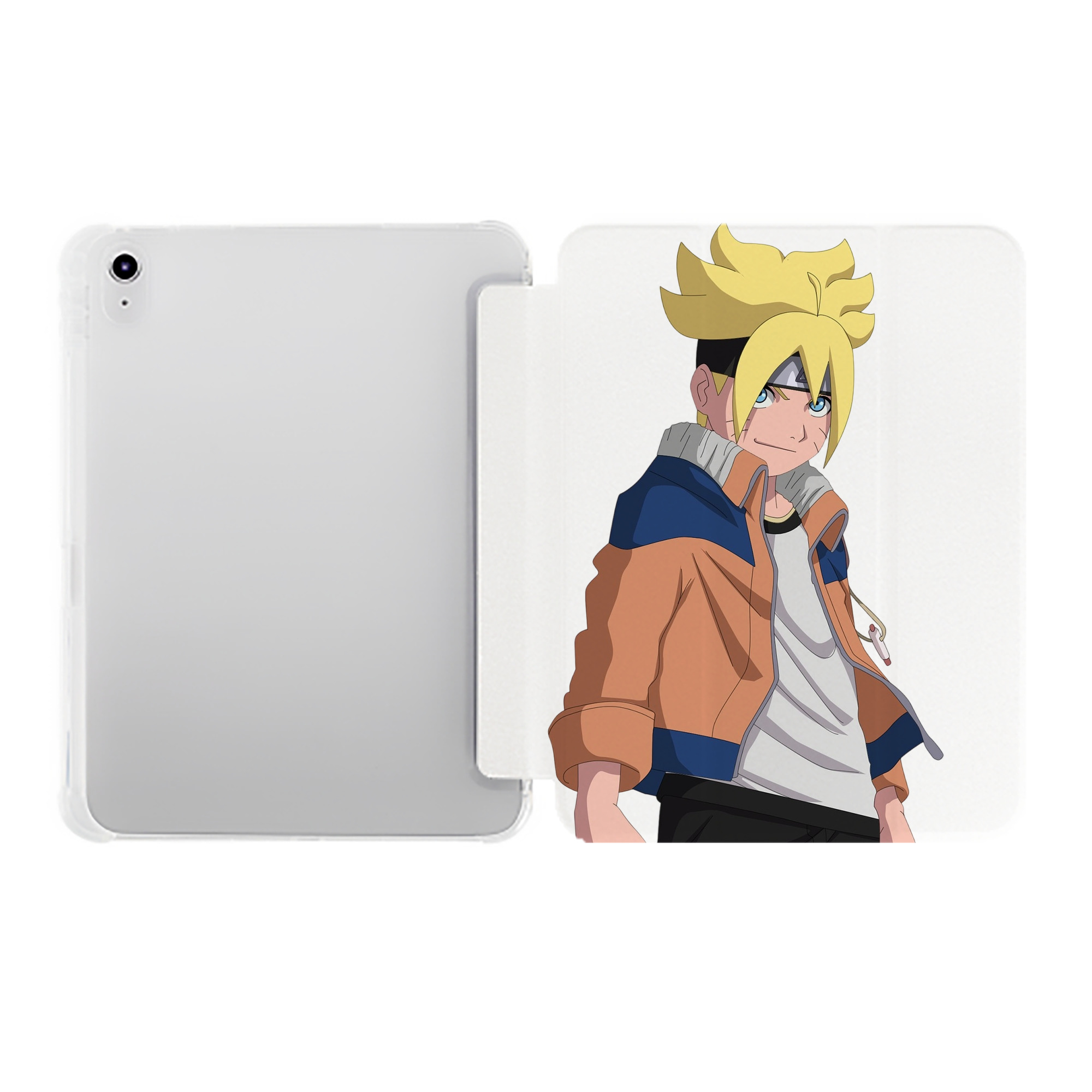 （画像用） NARUTO -ナルト- うずまき ナルト Uzumaki Naruto IPad ケース ペン収納付き 三つ折りスタンド PUレザー×シリコン 対応機種9.5/10.5/10.9インチ